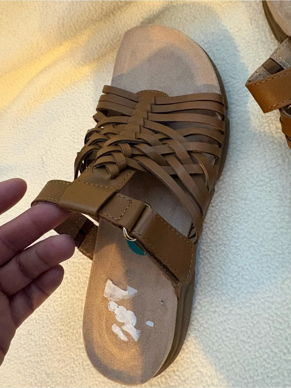 Easy Spirit Woven Slide Sandals - Tan Brown
